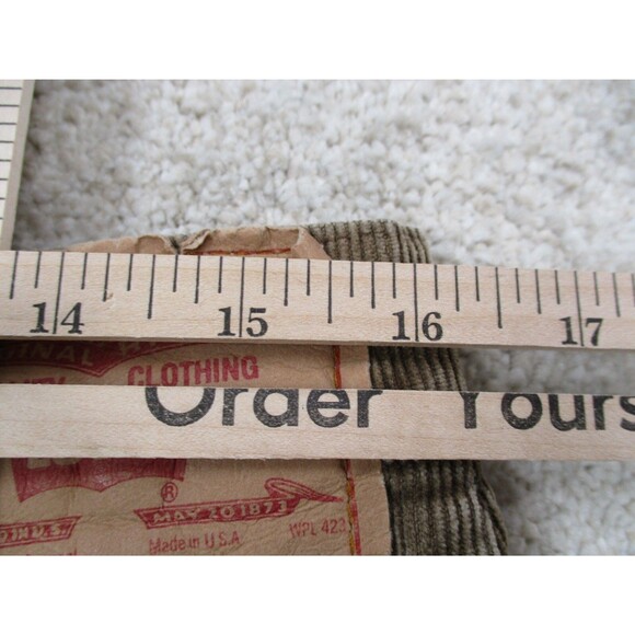 VINTAGE Levis Jeans Men 33x25 Brown White Tab Corduroy Bootcut Western 80s USA - Picture 13 of 14